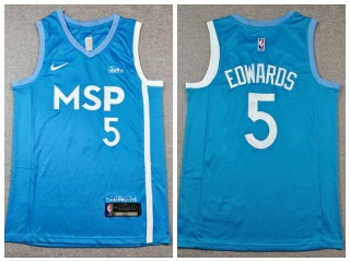 Minnesota Timberwolves #5 Anthony Edwards 2019-20 City Jersey Light Blue