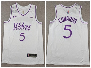 Minnesota Timberwolves #5 Anthony Edwards Earned Edition Jersey White