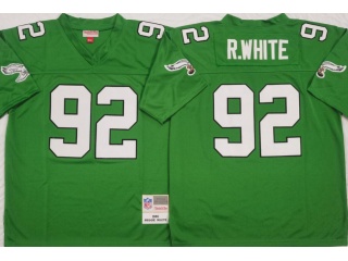 Philadelphia Eagles #92 Reggie White 1990 Throwback Jersey Kelly Green