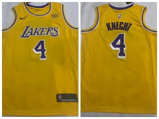 Los Angeles Lakers #4 Travis Knight Jersey Yellow