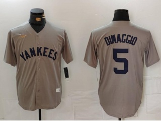 New York Yankees #5 Joe DiMaggio Nike Cooperstown Collection Player Jersey Grey