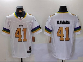 New Orleans Saints #41 Alvin Kamara Fashion Vapor F.U.S.E Limited Jersey White