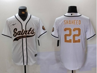 New Orleans Saints #22 Rashid Shaheed Baseball Jersey White