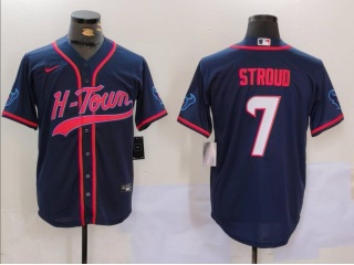 Houston Texans #7 C.J. Stroud H-Town Baseball Jersey Navy Blue