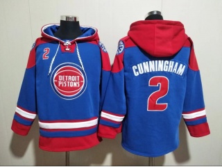 Detroit Pistons #2 Cade Cunningham Hoodie Blue