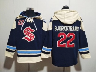 Seattle Kraken #22 Oliver Bjorkstrand Hoodie Navy Blue