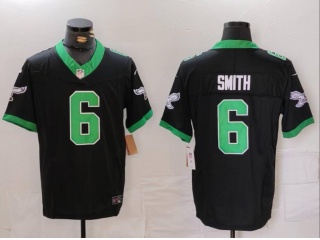 Philadelphia Eagles #6 DeVonta Smith Throwback Limited Jersey Black