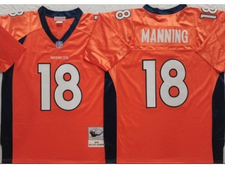 Denver Broncos #18 Peyton Manning Throwback Jersey Orange