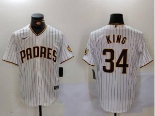 San Diego Padres #34 Michael King Cool Base Jersey White