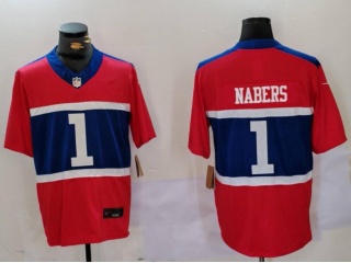 New York Giants #1 Malik Nabers Vapor F.U.S.E. Limited Jersey Century Red