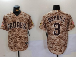 San Diego Padres #3 Jackson Merrill Salute Jersey Camo