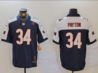 Chicago Bears #34 Walter Payton with White Shoulders Jersey Blue