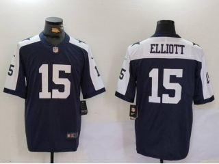 Dallas Cowboys #15 Ezekiel Elliott Thanksgivings Vapor Limited Jersey Blue