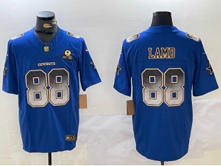 Dallas Cowboys #88 CeeDee Lamb with Smoke Grey Number Limited Jersey Blue