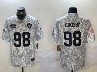 Las Vegas Raiders #98 Maxx Crosby 2024 Salute to Service Limited Jersey Arctic Camo