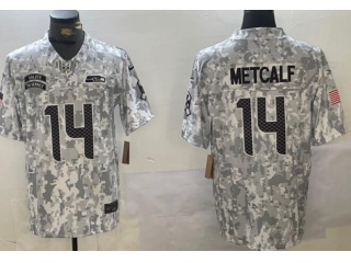 Seattle Seahawks #14 DK Metcalf 2024 Salute to Service Limited Jersey Arctic Camo