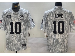 Green Bay Packers #10 Jordan Love 2024 Salute to Service Limited Jersey Arctic Camo