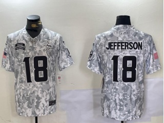 Minnesota Vikings #18 Justin Jefferson 2024 Salute to Service Limited Jersey Arctic Camo