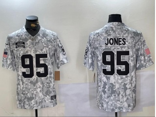 Kansas City Chiefs #95 Chris Jones 2024 Salute to Service Limited Jersey Arctic Camo