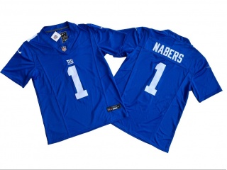 New York Giants #1 Malik Nabers Vapor F.U.S.E. Limited Jersey Blue