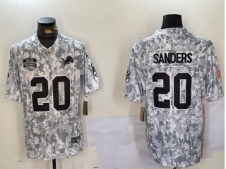 Detroit Lions #20 Barry Sanders 2024 Salute to Service Limited Jersey Arctic Camo