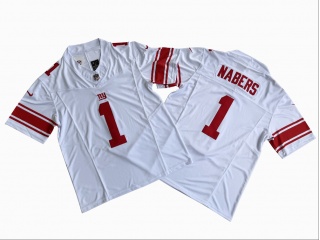 New York Giants #1 Malik Nabers Vapor F.U.S.E. Limited Jersey White