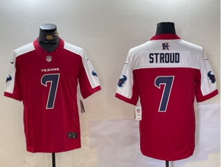 Houston Texans #7 C.J. Stroud with White Shoulders Jersey Red