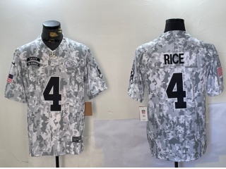 Kansas City Chiefs #4 Rashee Rice 2024 Salute to Service Limited Jersey Arctic Camo