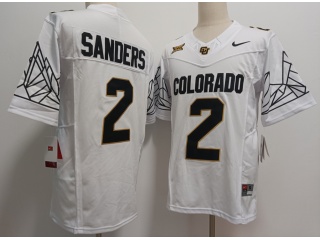 Colorado Buffaloes #2 Shedeur Sanders 2024 F.U.S.E Limited Jersey White with Black Number