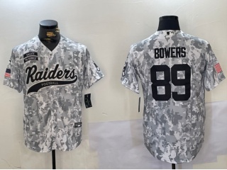 Las Vegas Raiders #89 Brock Bowers Salute to Service Baseball Jersey Arctic Camo