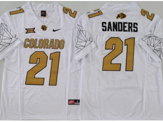 Colorado Buffaloes #21 Shilo Sanders 2024 F.U.S.E Limited Jersey White Golden