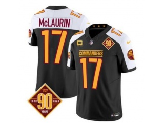 Washington Commanders #17 Terry McLaurin with White Shoulders C/90th Patch F.U.S.E Limited Jersey Black