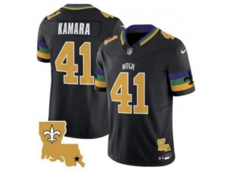 Nola x New Orleans Saints #41 Alvin Kamara F.U.S.E Limited Jersey Black