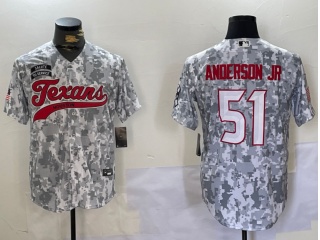 Houston Texans #51 Will Anderson Jr. Salute to Service Baseball Jersey Arctic Camo