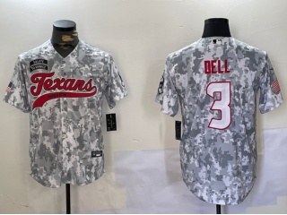 Houston Texans #3 Tank Dell Salute to Service Baseball Jersey Arctic Camo