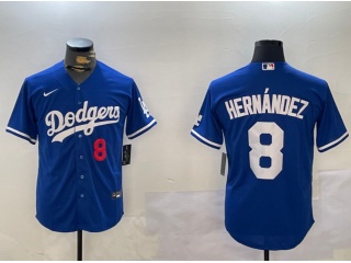 Los Angeles Dodgers #8 Kike Hernandez Players Limited Jersey Blue