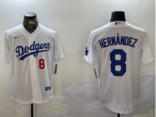 Los Angeles Dodgers #8 Kike Hernandez Players Limited Jersey White