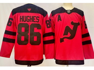 Fanatics New Jersey Devils #86 Jack Hughes 2024 Stadium Jersey Red