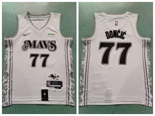 Dallas Mavericks #77 Luka Doncic 2024-25 City Jersey White