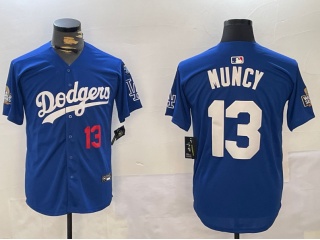 Los Angeles Dodgers #13 Max Muncy with 2024 WS Patch & 34 Black Patch Players Limited Jersey Blue