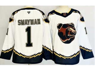 Fanatics Boston Bruins #1 Jeremy Swayman 2023 Reverse Jersey White