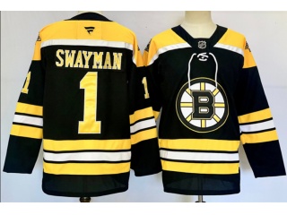 Fanatics Boston Bruins #1 Jeremy Swayman Jersey Black