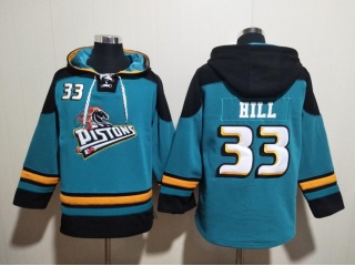 Detroit Pistons #33 Grant Hill Hoodie Teal