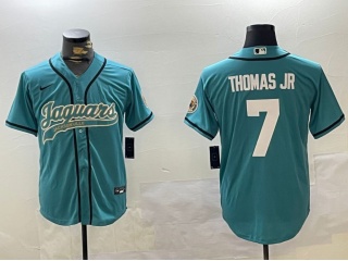 Jacksonville Jaguars #7 Brian Thomas Jr. Baseball Jersey Teal